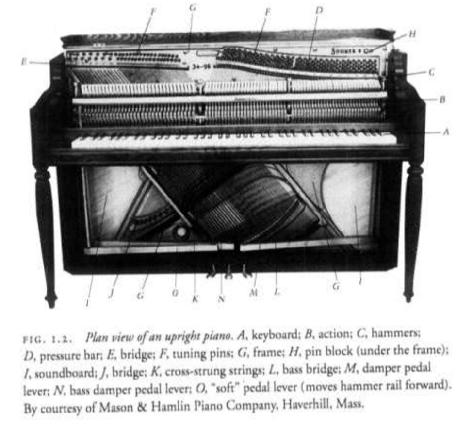 975x884 The Evolution Of The Modern Piano (Facts, Photos And Timeline - Upright Piano Sketch