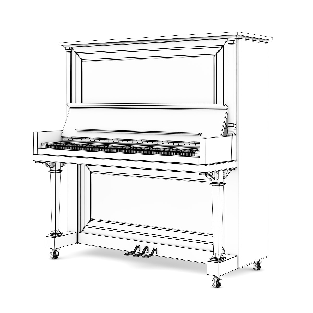 1200x1200 Upright Piano 3d Model Cgtrader - Upright Piano Sketch