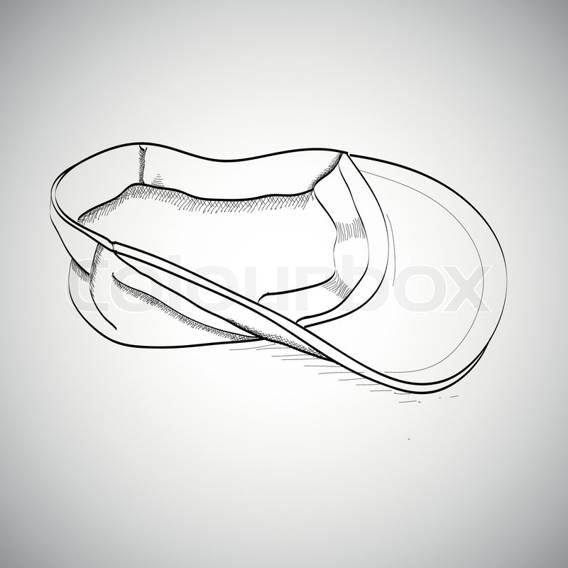 800x800 Drawing Caps, Sketch, Baseball Cap Lying On The Floor, Upside Down - Upside Down Sketch