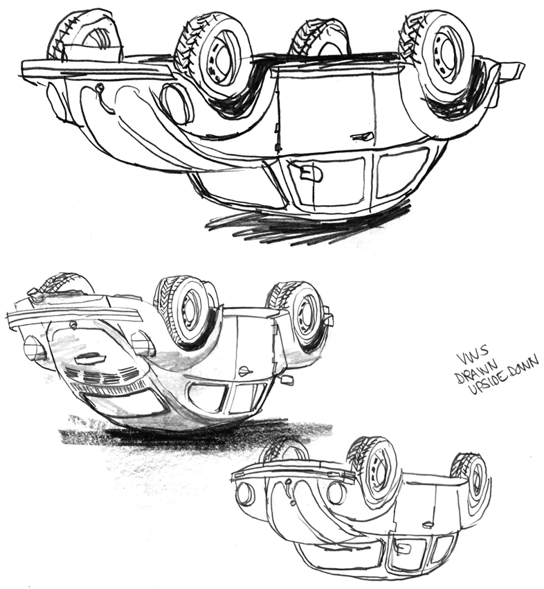 786x850 Matt Dawson Upside Down Vw Beetles - Upside Down Sketch