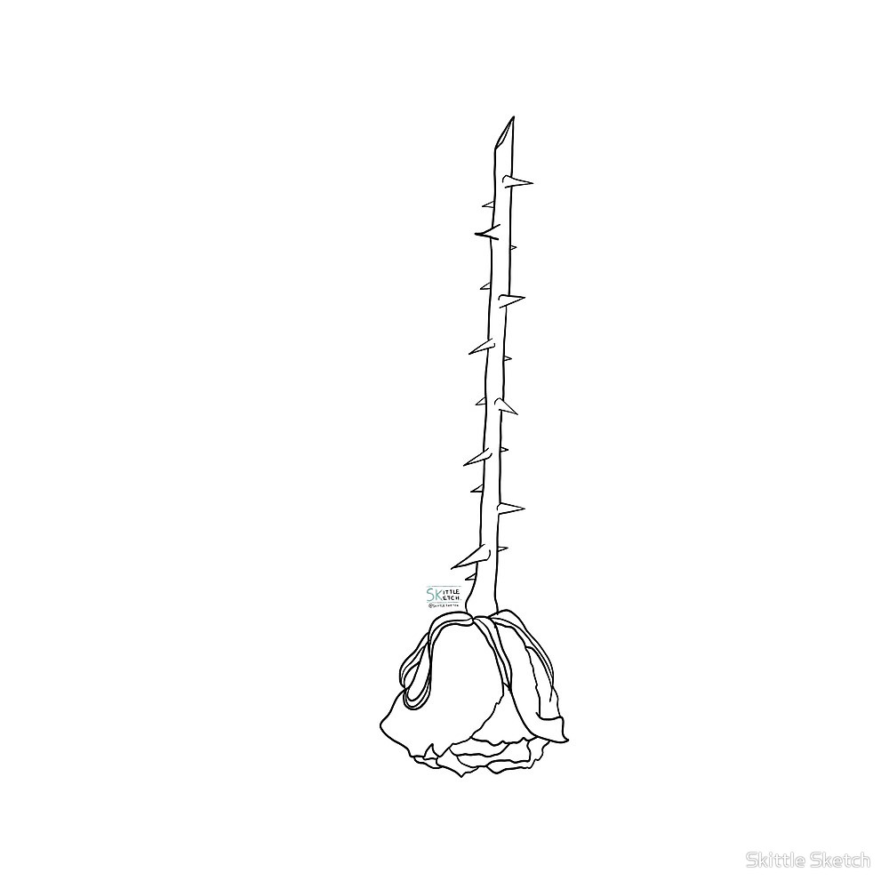 1000x1000 Upside Down Rose By Skittle Sketch Redbubble - Upside Down Sketch