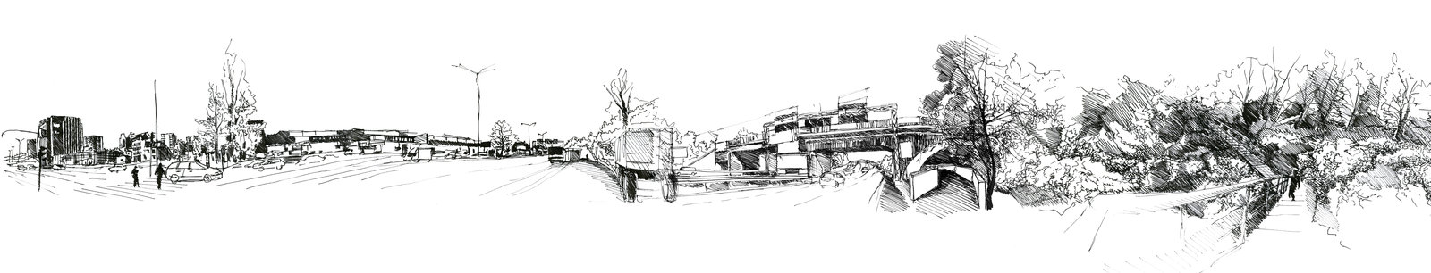 1600x306 Urban Landscape - Urban Landscape Sketch