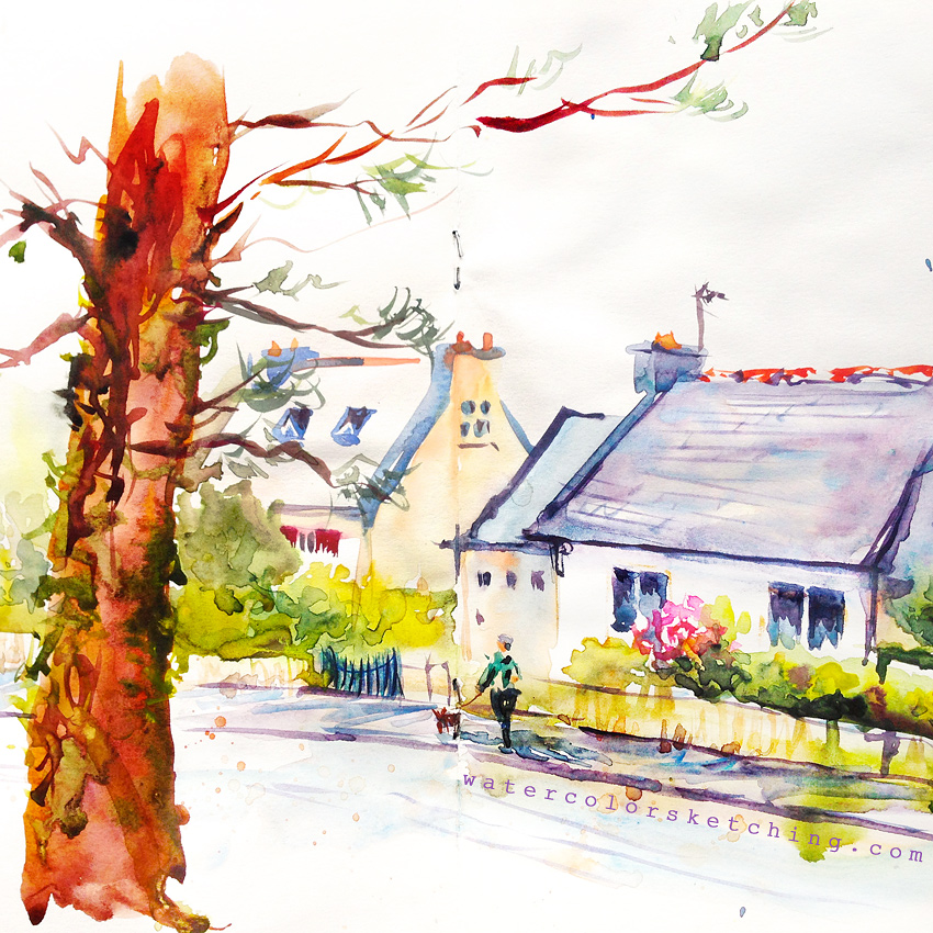 850x850 Urban Sketching With Watercolors. Simplifying Urban Scenes - Urban Sketching Watercolor