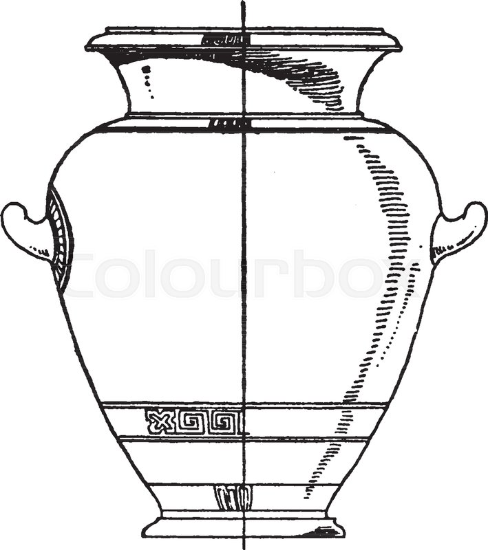 709x800 Greek Urn Is Designed With Painted Clay, Its Used In Funeral Rites - Urn Sketch
