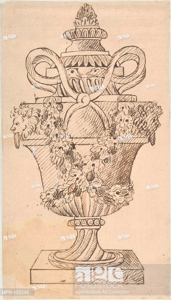 598x1050 Design For An Urn (Recto) Sketches (Verso). Artist Anonymous - Urn Sketch