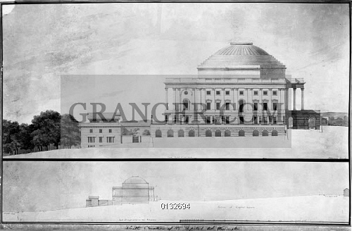 500x328 Image Of U.s. Capitol Sketch, 1810. - Us Capitol Sketch