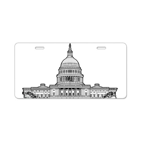 460x460 U.s.capitol Building Aluminum License Plate By Oz10art - Us Capitol Sketch