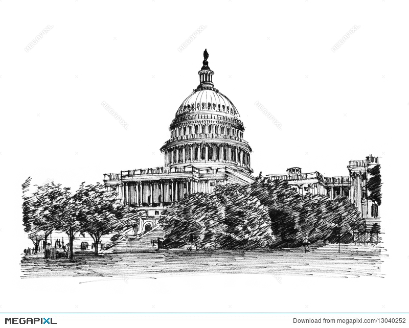 800x642 Us Capitol Illustration 13040252 - Us Capitol Sketch