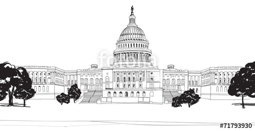 500x258 Washington Dc. United States Capitol Hill, Us Capitol Dome. Stock - Us Capitol Sketch