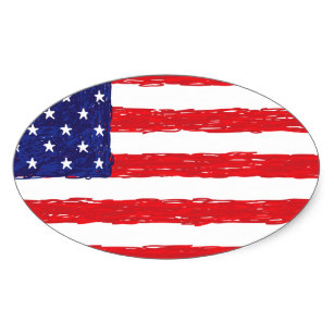 307x307 Sketched American Flag Stickers Zazzle Ca - Us Flag Sketch