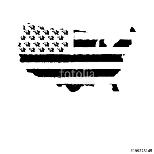 500x500 American Flag On Map Country Geographic Vector Illustration Sketch - Us Flag Sketch