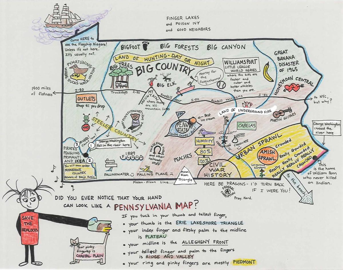 1200x943 Sketch Us Your Personal Map Of Pennsylvania Wpsu - Us Map Sketch