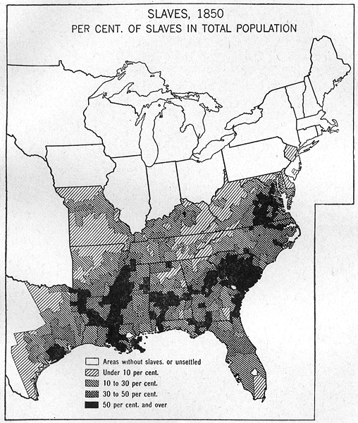508x600 Usa Cotton Kingdom Proportion Of Slaves To Total Population 1850 - Usa Map Sketch