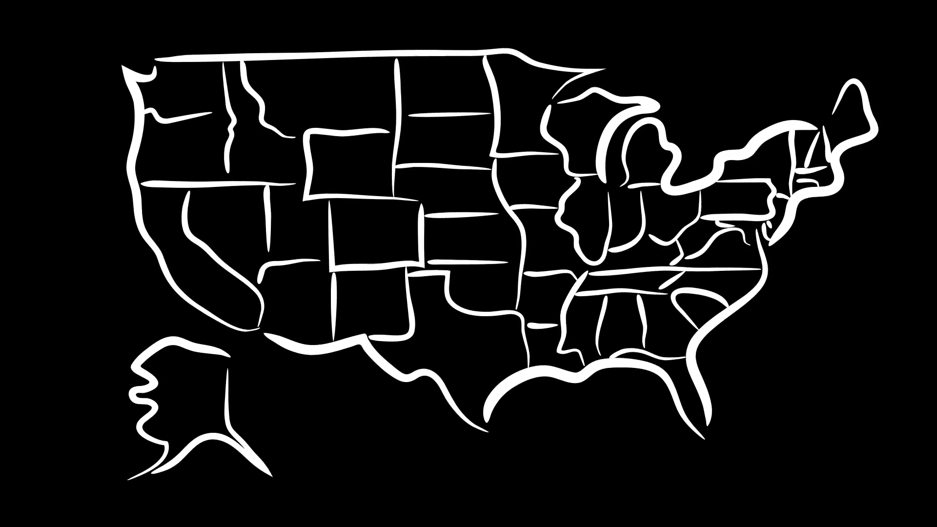 1920x1080 Usa Sketch Map Wiggle Motion Background - Usa Map Sketch
