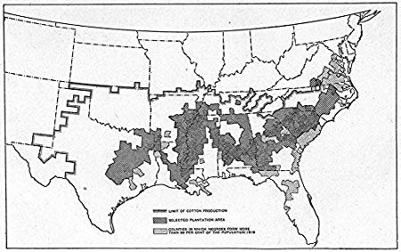 450x283 Usa. Plantation Area, Cotton Belt Amp 50% Negro Population 1910 - Usa Sketch