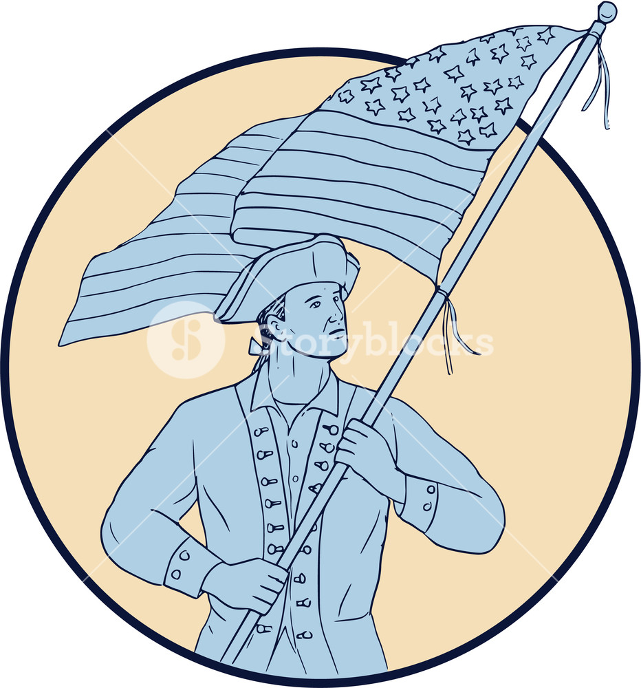 932x1000 Drawing Sketch Style Illustration Of An American Patriot Carrying - Usa Sketch