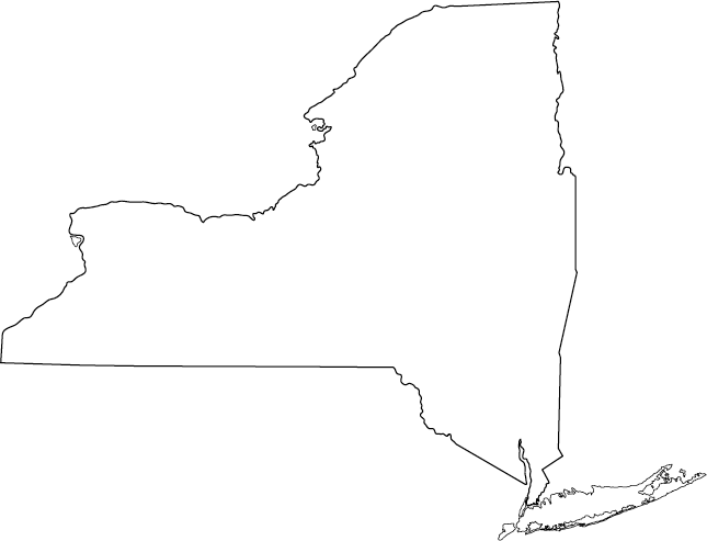 645x493 New York Outline Map - Usa Sketch Map