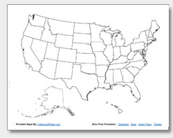 250x200 Printable United States Maps Outline And Capitals - Usa Sketch Map