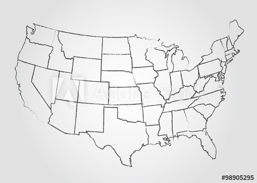 500x357 Usa Sketch Map Illustration - Usa Sketch Map