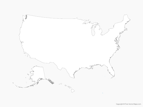 460x345 Vector Maps Of United States Of America Free Vector Maps - Usa Sketch Map