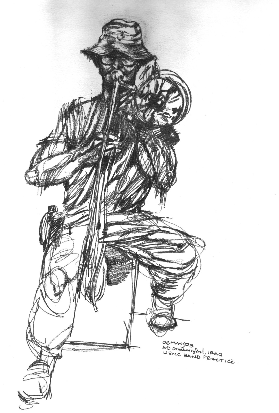 1083x1600 Graphite Sketch Of The Us Marine Corps (Usmc) 1st Marine Division - Usmc Sketch