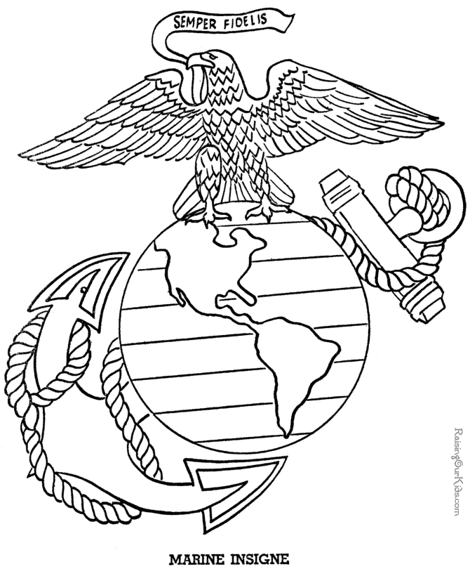 670x820 Patriotic Symbols - Usmc Sketch