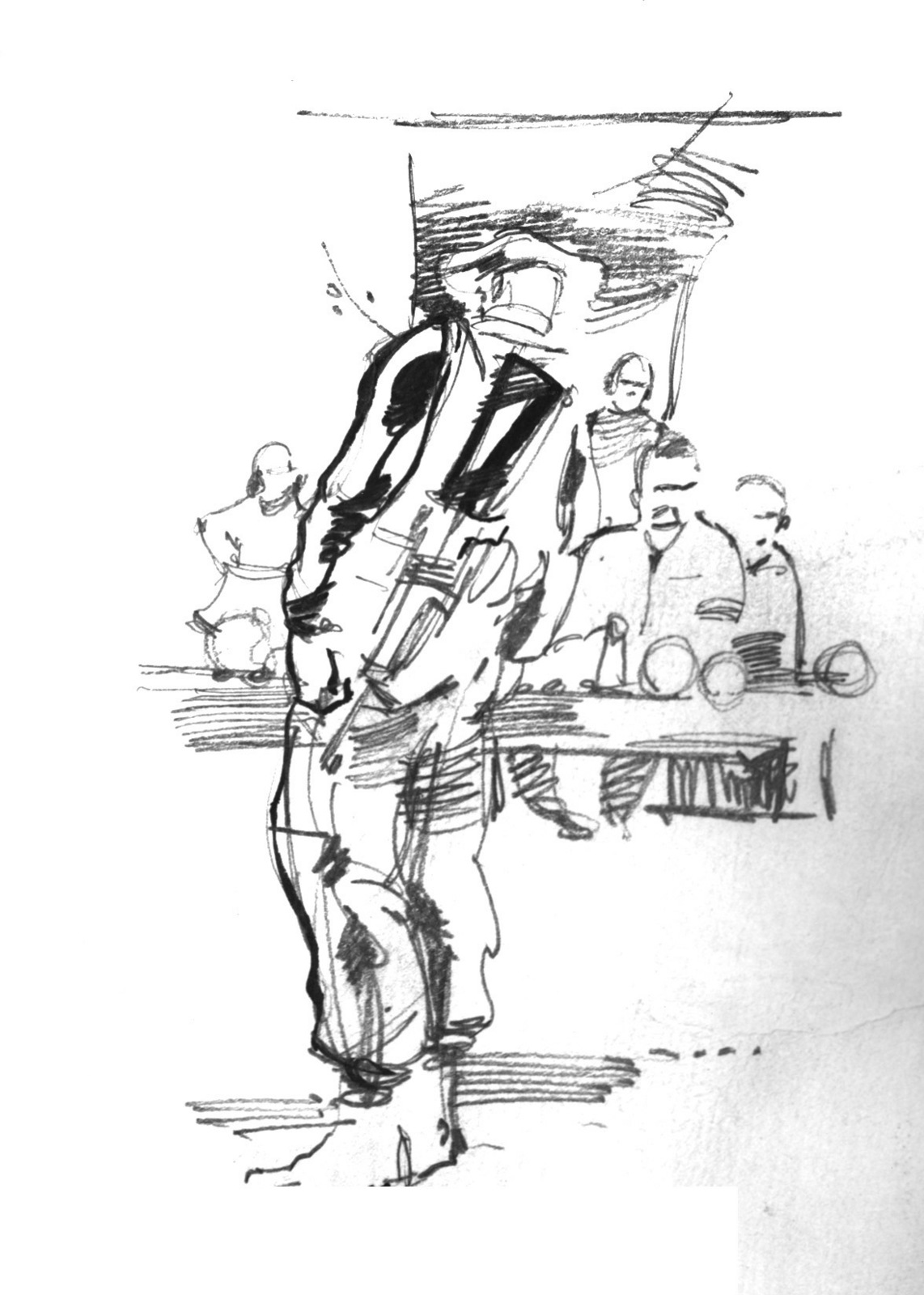 1142x1600 Pencil Sketch Of A Us Marine Corps (Usmc) Member On A Humanitarian - Usmc Sketch