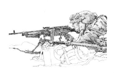 375x242 Usmc Iraq Drawing By Richard Johnson Saatchi Art - Usmc Sketch