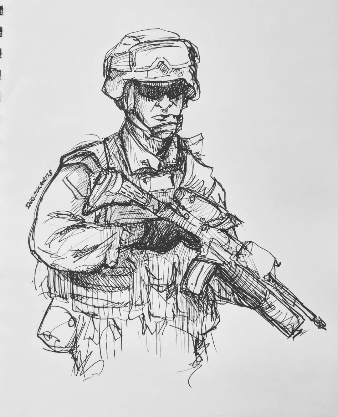 1080x1332 Inkstickart Photos - Usmc Sketch