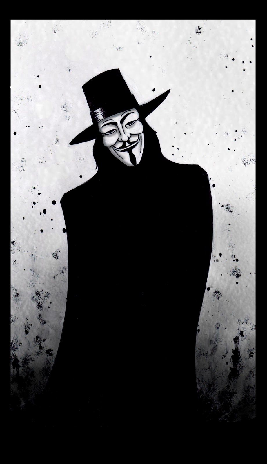 921x1600 Controlled Doodling - V For Vendetta Sketch