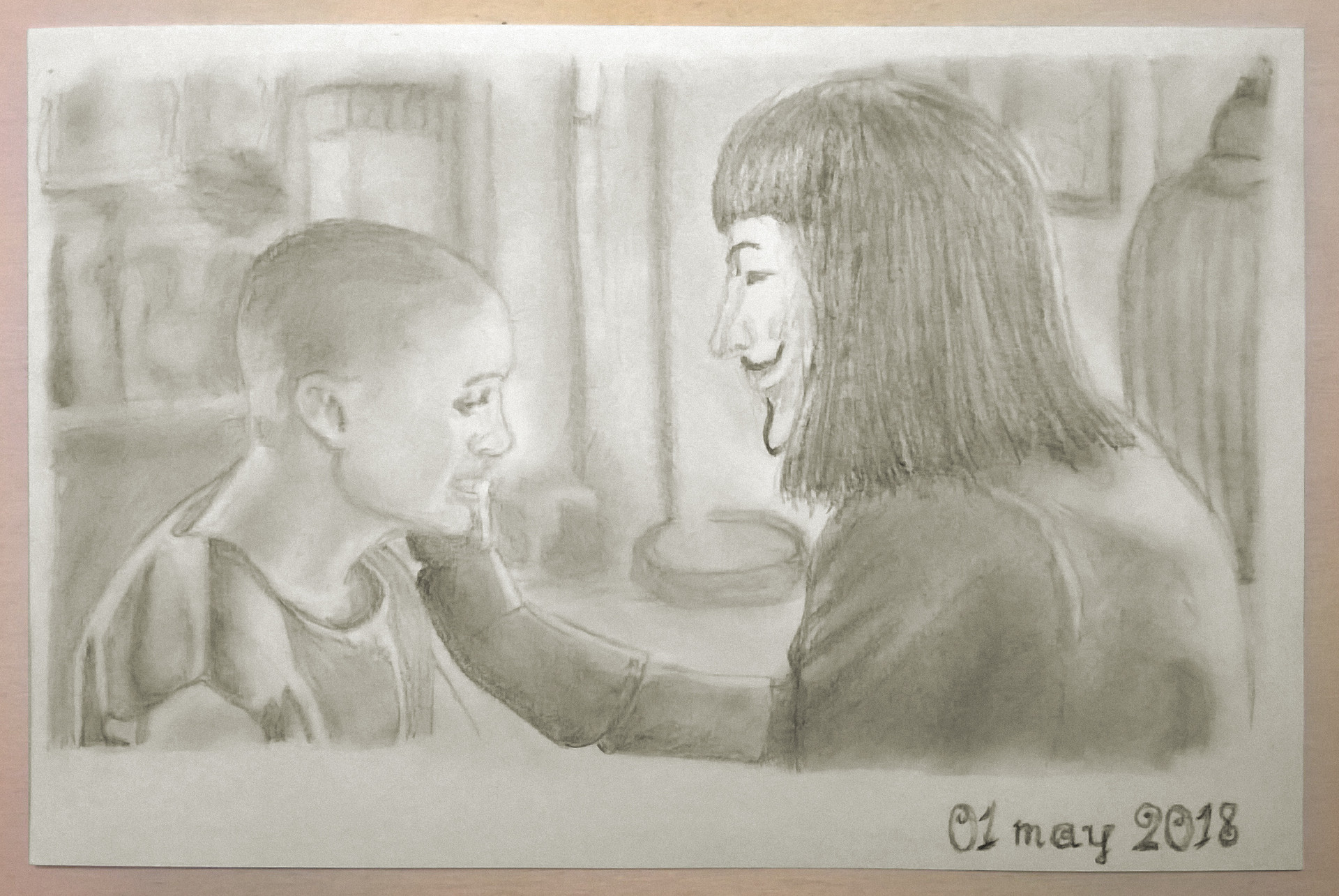 1920x1285 Davide Tirindelli - V For Vendetta Sketch