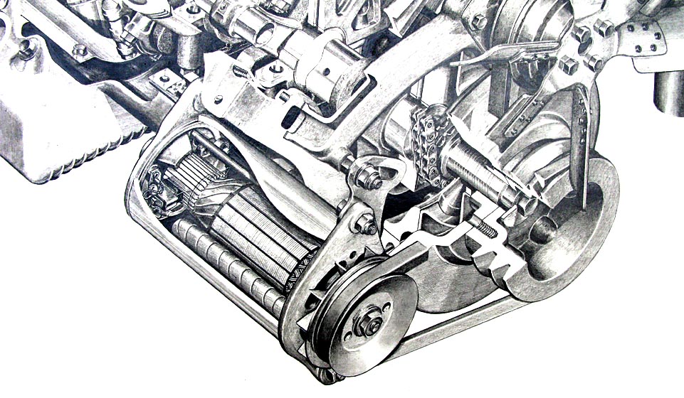 961x560 Engine Drawings Bambrick Studio - V8 Engine Sketch