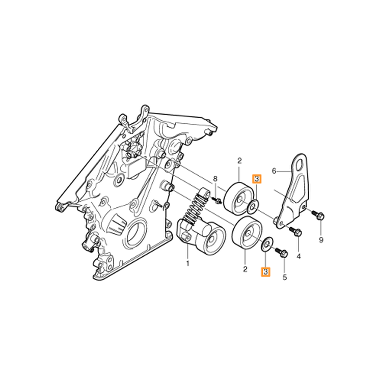 750x750 Genuine Plate Parts 30720061 - V8 Engine Sketch