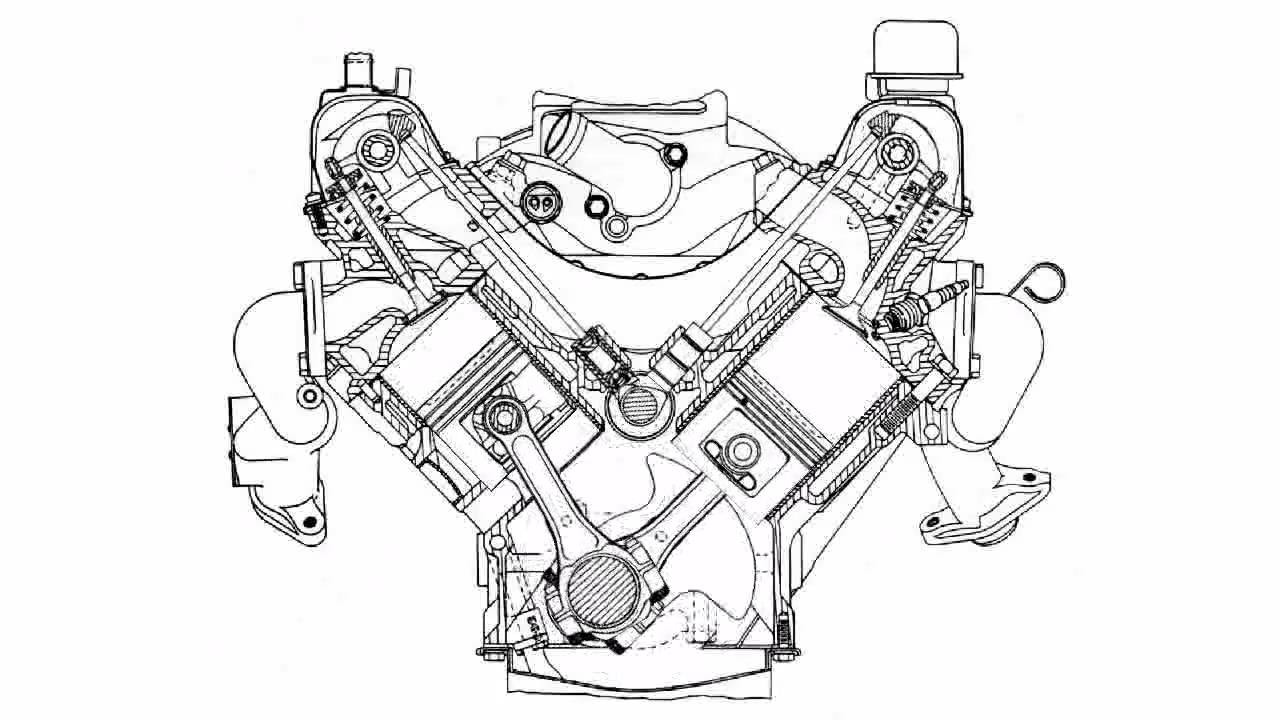 V8 Engine Sketch at Explore collection of V8