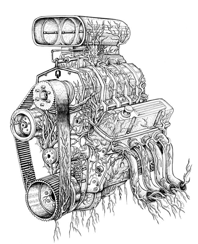 649x800 V8 Engine Pic Drawing Drawing Skill - V8 Engine Sketch