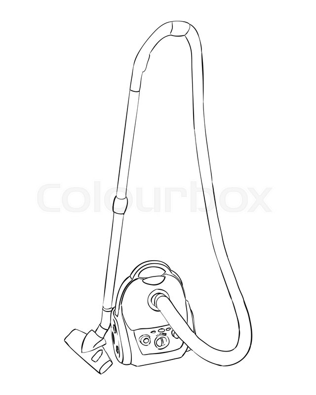 640x800 Vector Sketch Of Vacuum Cleaner. Hand Draw Illustration. Stock - Vacuum Sketch