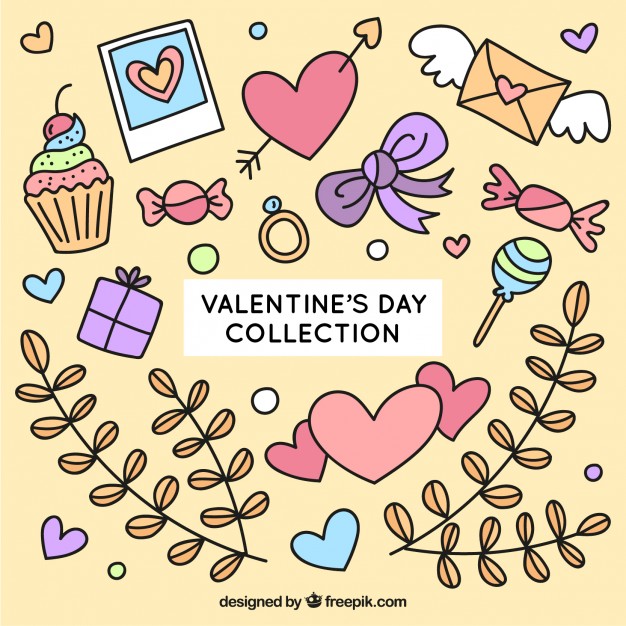 626x626 Sketches Valentine Day Things Vector Free Download - Valentines Day Sketches