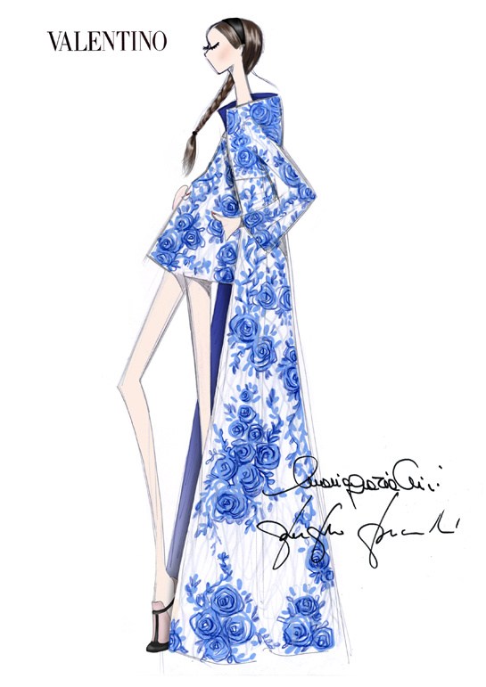 545x771 Illustration.files Valentino Fw 2013 Sketch By Maria Grazia - Valentino Sketches