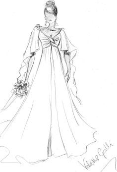 236x347 Fashion Illustrations Wedding Dress Sketches Valentino - Valentino Sketches