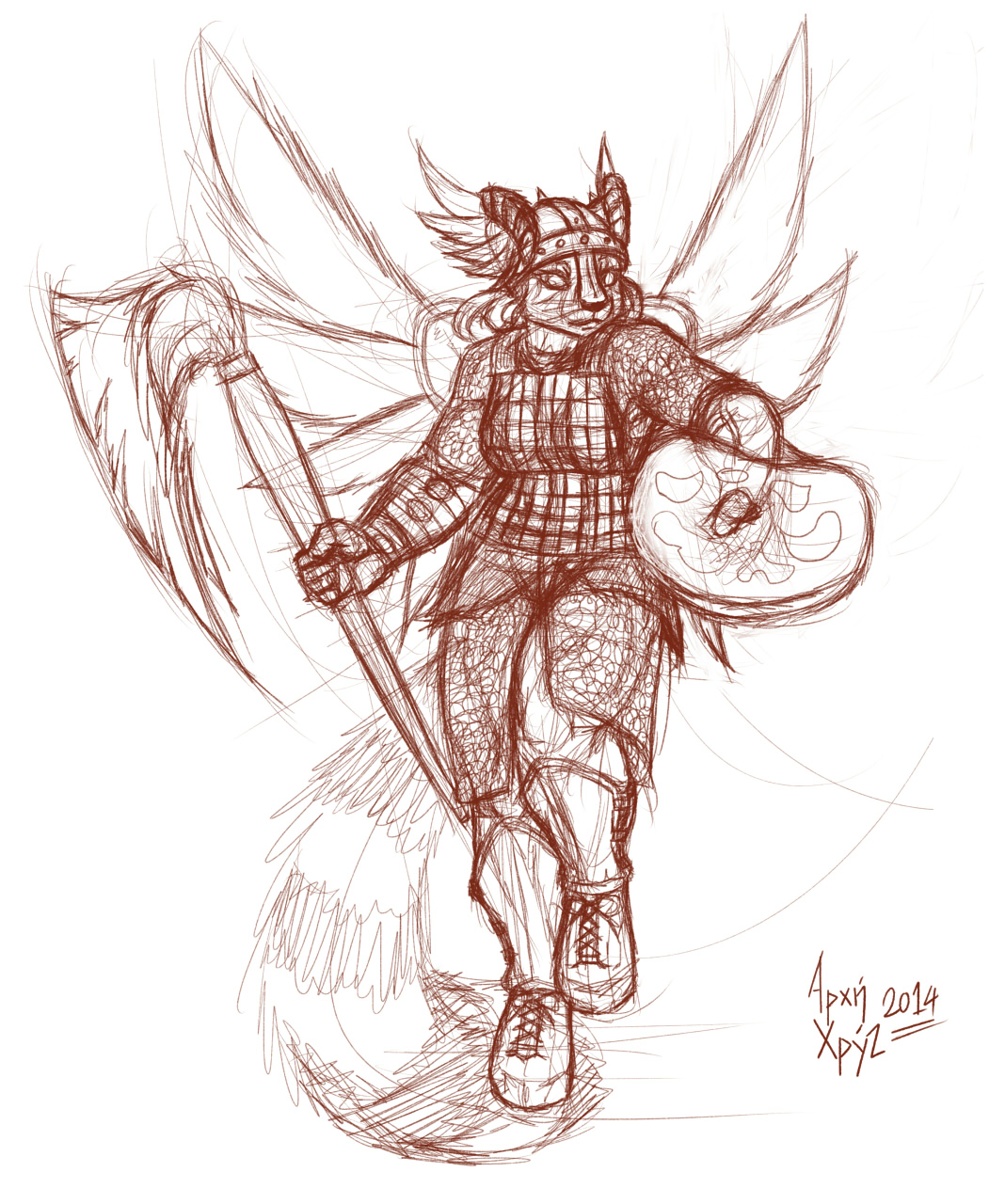 1051x1280 Sketch] Project Valkyrie Mascot - Valkyrie Sketch