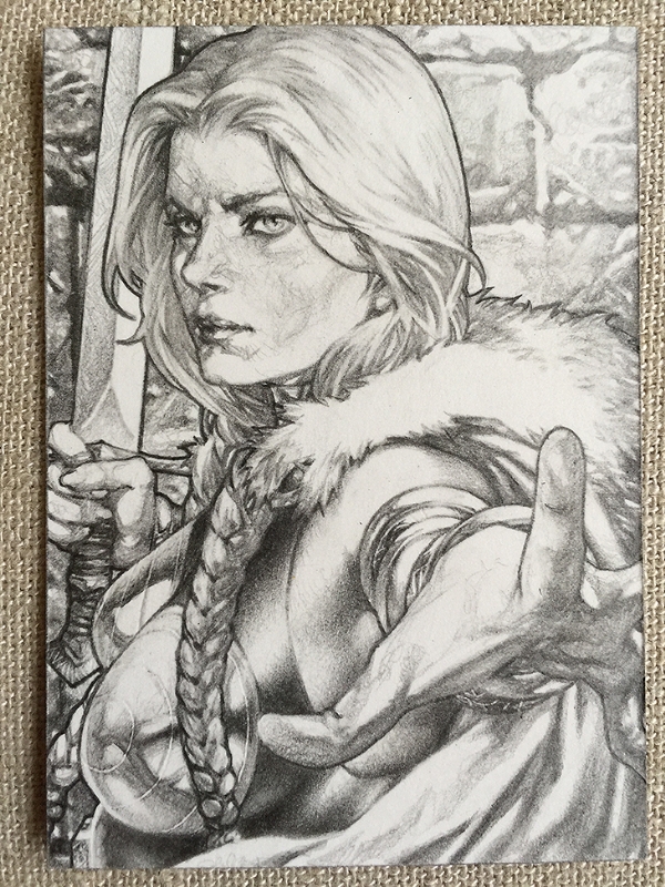 600x800 Valkyrie Sketch Card (Yes! This Is A Sketch Card!) By Jay Anacleto - Valkyrie Sketch