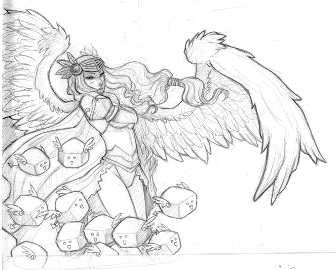 663x533 T42 [ Jill Side Sketch ] - Valkyrie Sketch