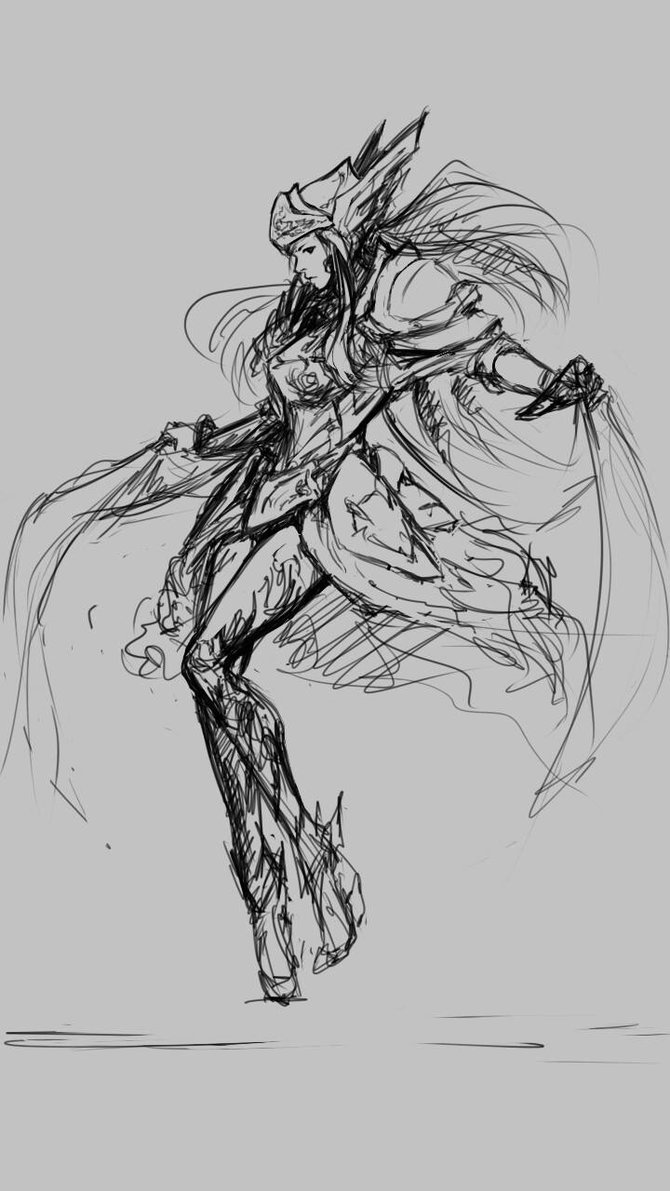 670x1191 Valkyrie Sketch By Nahkuman - Valkyrie Sketch