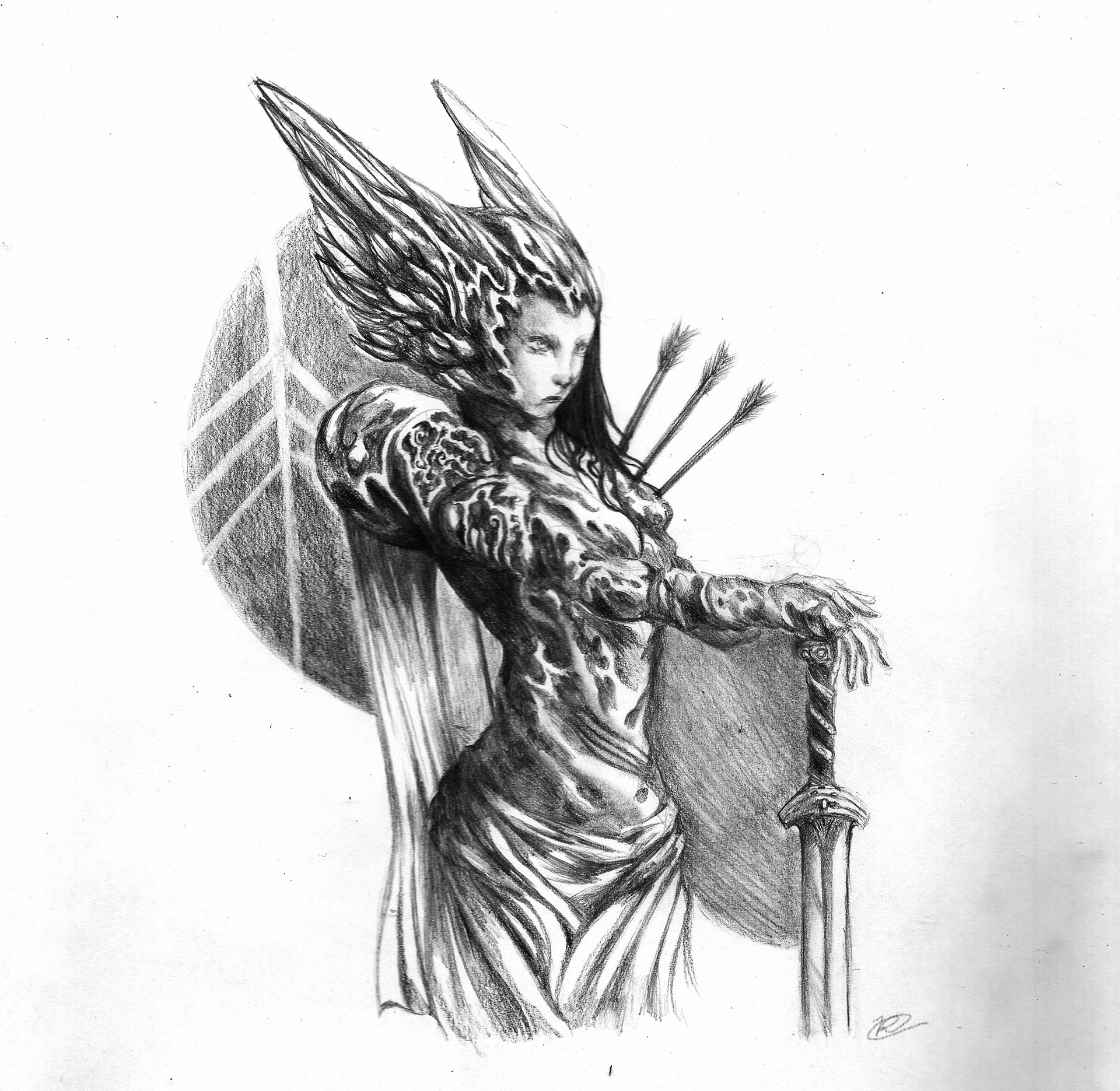 1920x1871 Artstation - Valkyrie Sketch
