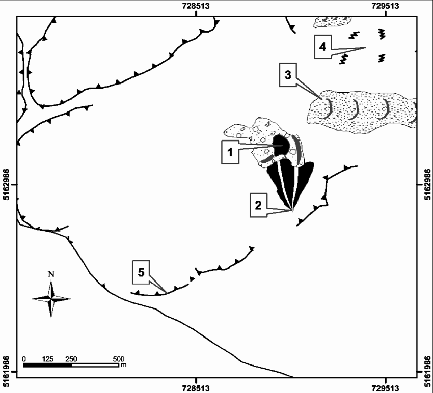 850x772 Sketch Of The Map Of Geomorphosites Of The Conturines Valley - Valley Sketch
