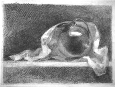 400x304 Silver Globe Pitcher Value Sketch - Value Sketch