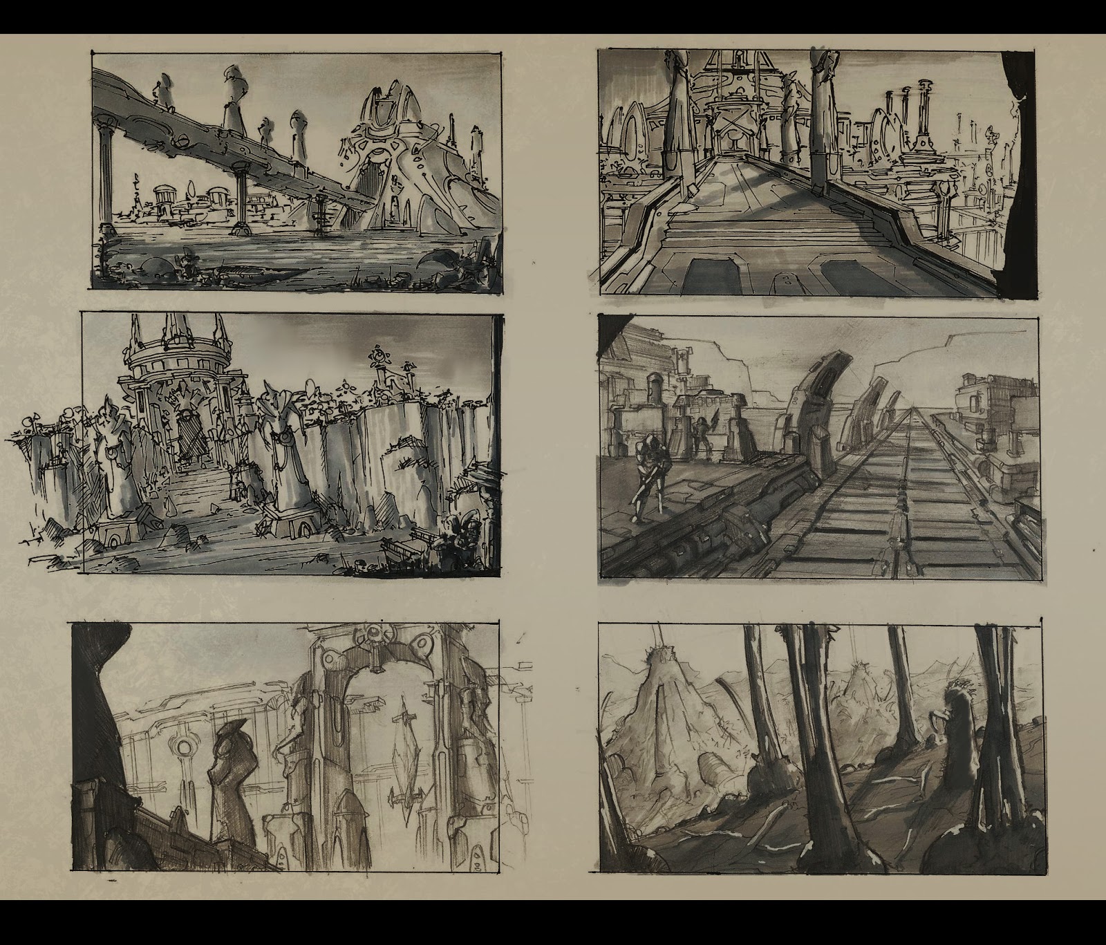 1600x1367 Sketching And Design For Environment Kirby Leem Enviro Value Sketch - Value Sketch