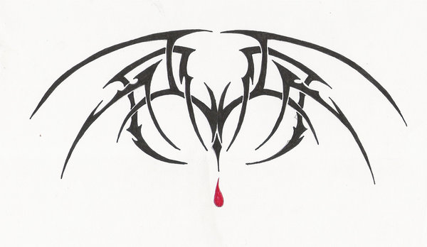 600x348 Tribal Vampire Bat Design By Lordnightwalker - Vampire Bat Sketch
