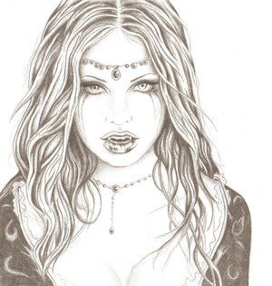 300x315 Gothic Drawing Goth Art, Drawings And Vampire Drawings - Vampire Face Sketch