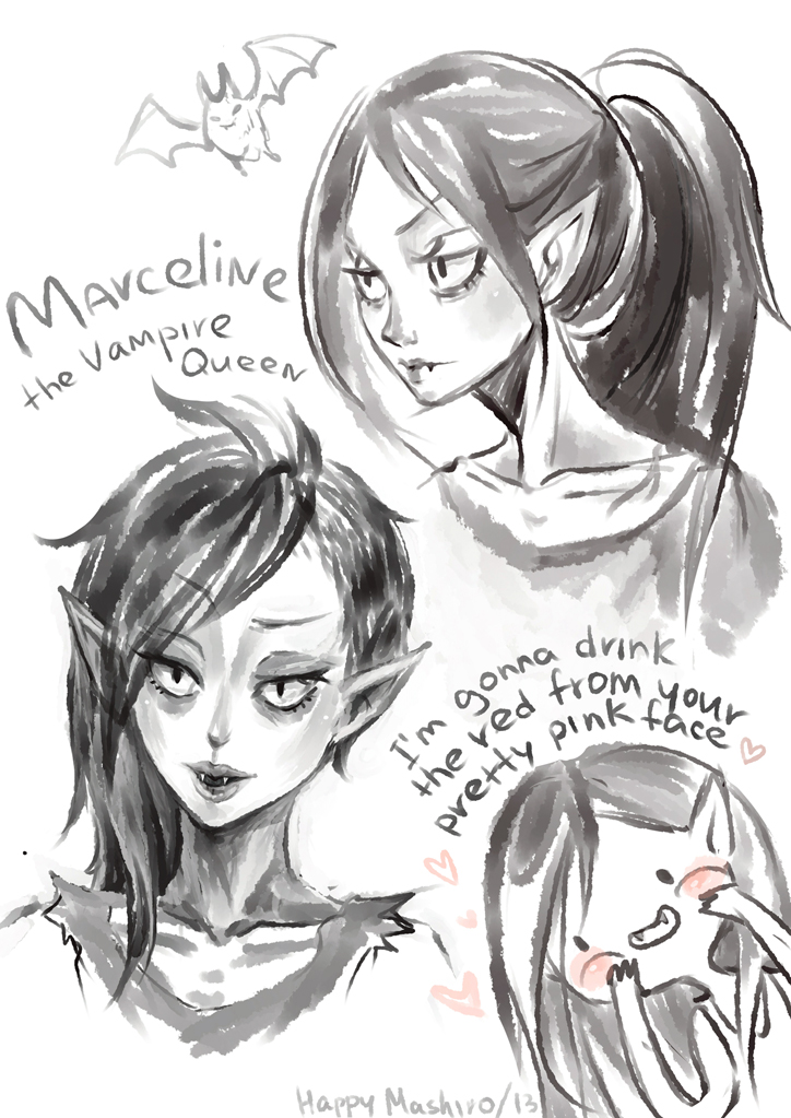 724x1023 Marceline The Vampire Queen Sketch By Happy Mashiro - Vampire Face Sketch